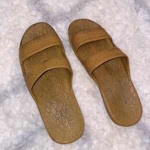 PALI HAWAII - Classic Jandals, Light Brown, Size 9 US